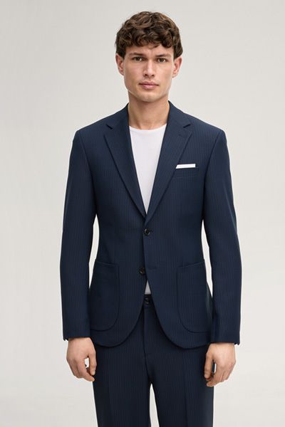 HUGO Dallas Nadelstreifen Marineblau Extra-Slim Fit Sakko