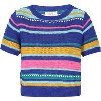 IZIA Pullover Frauen blau mehrfarbig
