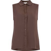 RISA Blusentop Damen dunkelbraun