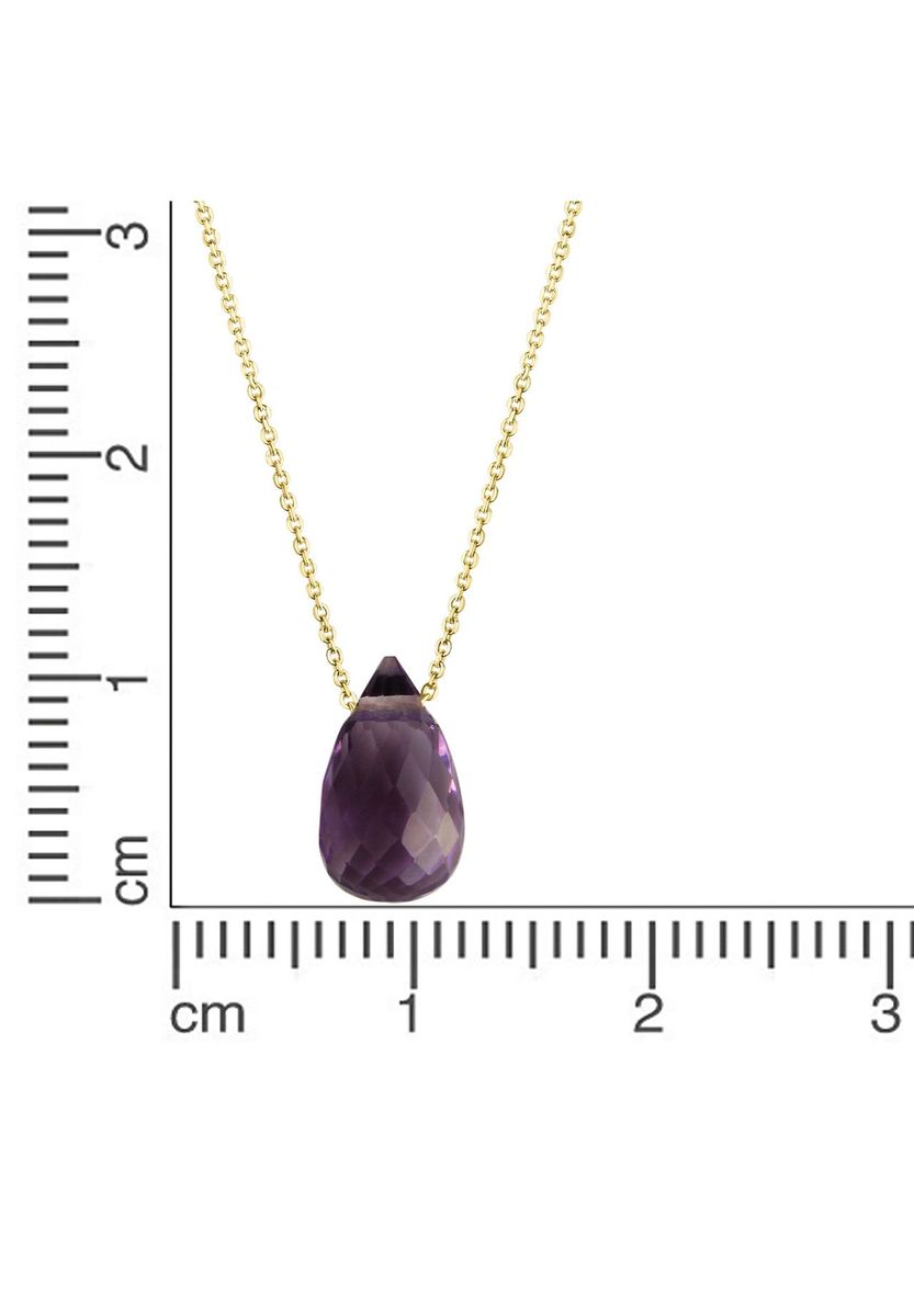 Amethyst Tropfen Anhänger Halskette Goldkette