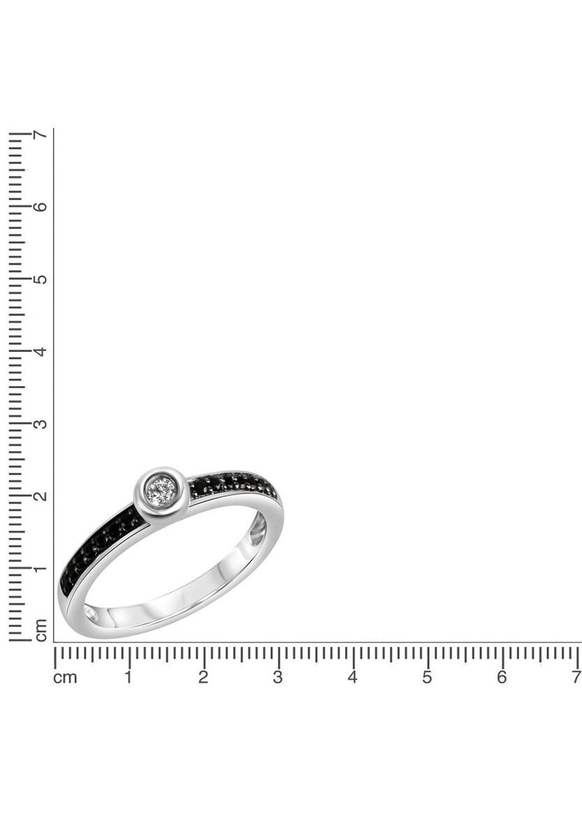 Sterling Silber Weiß & Schwarz Ring