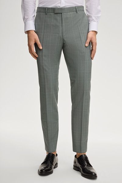 Baukasten Salbei kariert Anzughose Blayr reine Schurwolle moderne Passform