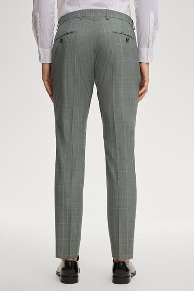 Baukasten Salbei kariert Anzughose Blayr reine Schurwolle moderne Passform