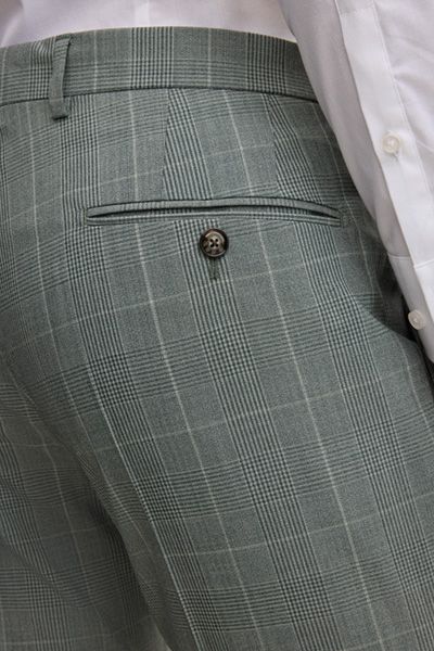 Baukasten Salbei kariert Anzughose Blayr reine Schurwolle moderne Passform