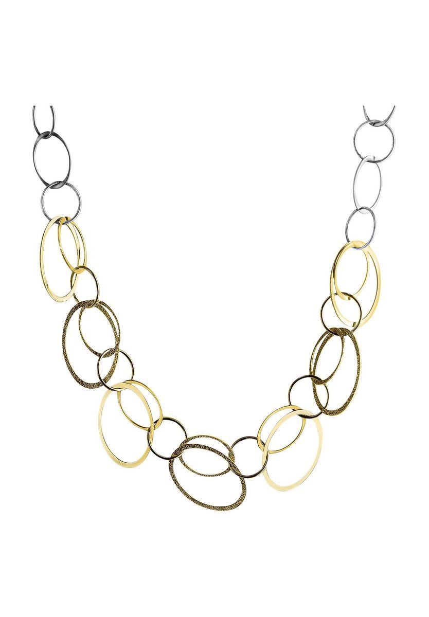 Zweifarbige Statement-Halskette mit ovalen Gliedern