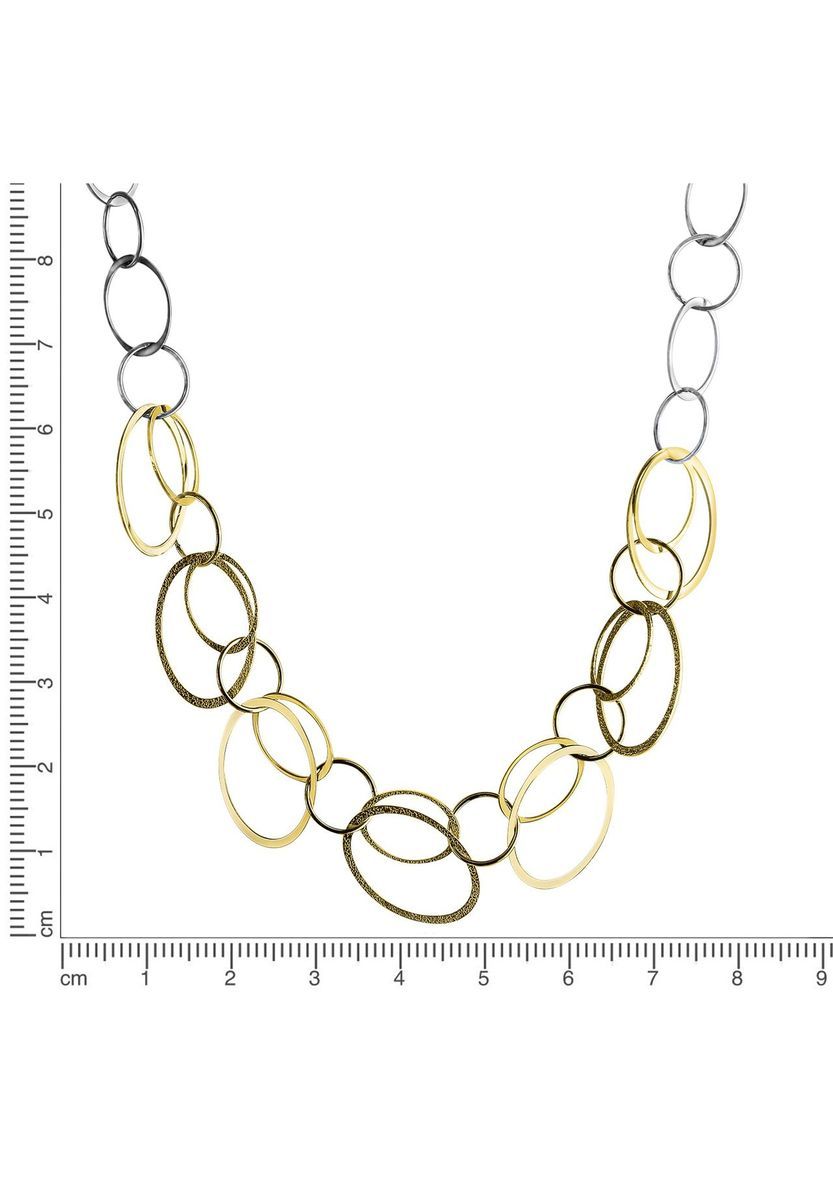 Zweifarbige Statement-Halskette mit ovalen Gliedern