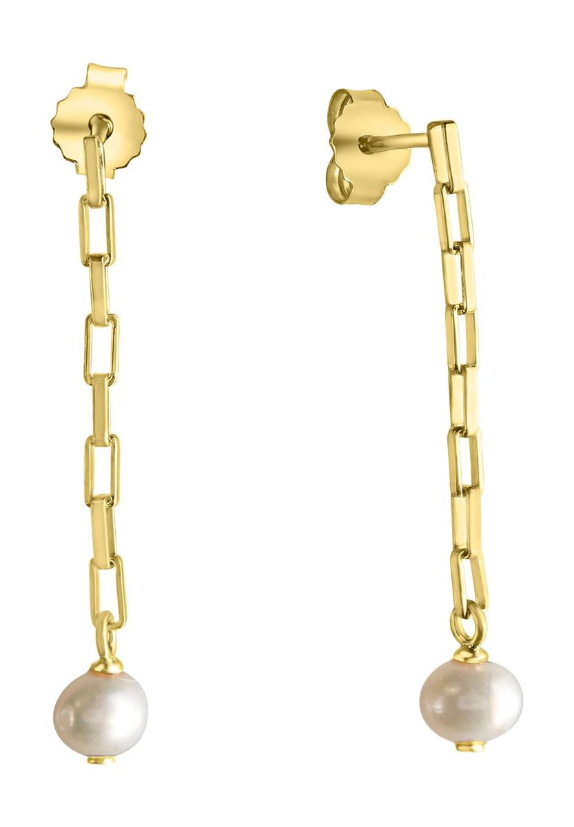 Goldkette Ohrringe mit Perlenanhänger