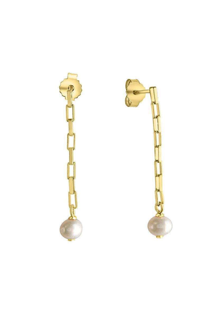 Goldkette Ohrringe mit Perlenanhänger