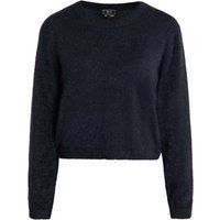 Klassischer Rundhals-Fuzzy-Strickpullover