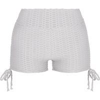 Graue, hoch taillierte, sportliche Shorts mit Kordelzug