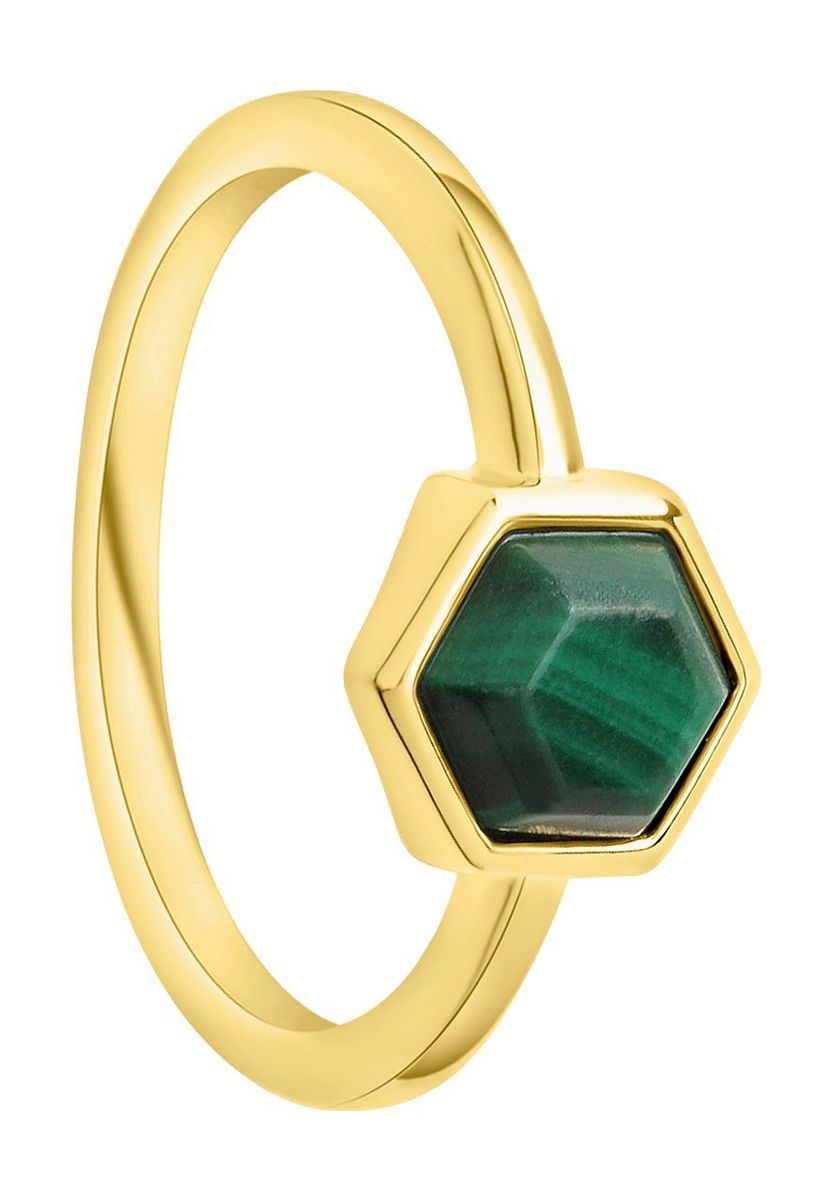 Malachit-Sechseck-Goldring