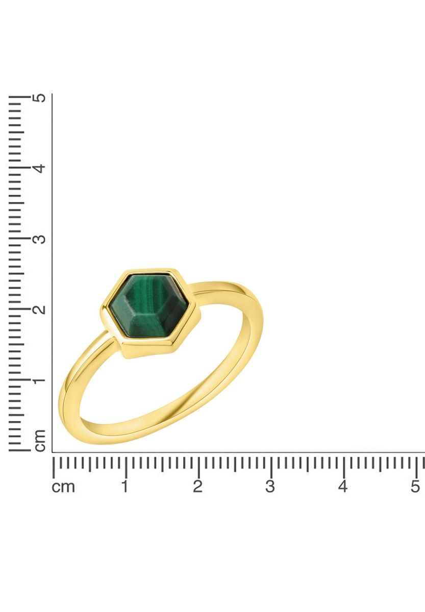 Malachit-Sechseck-Goldring