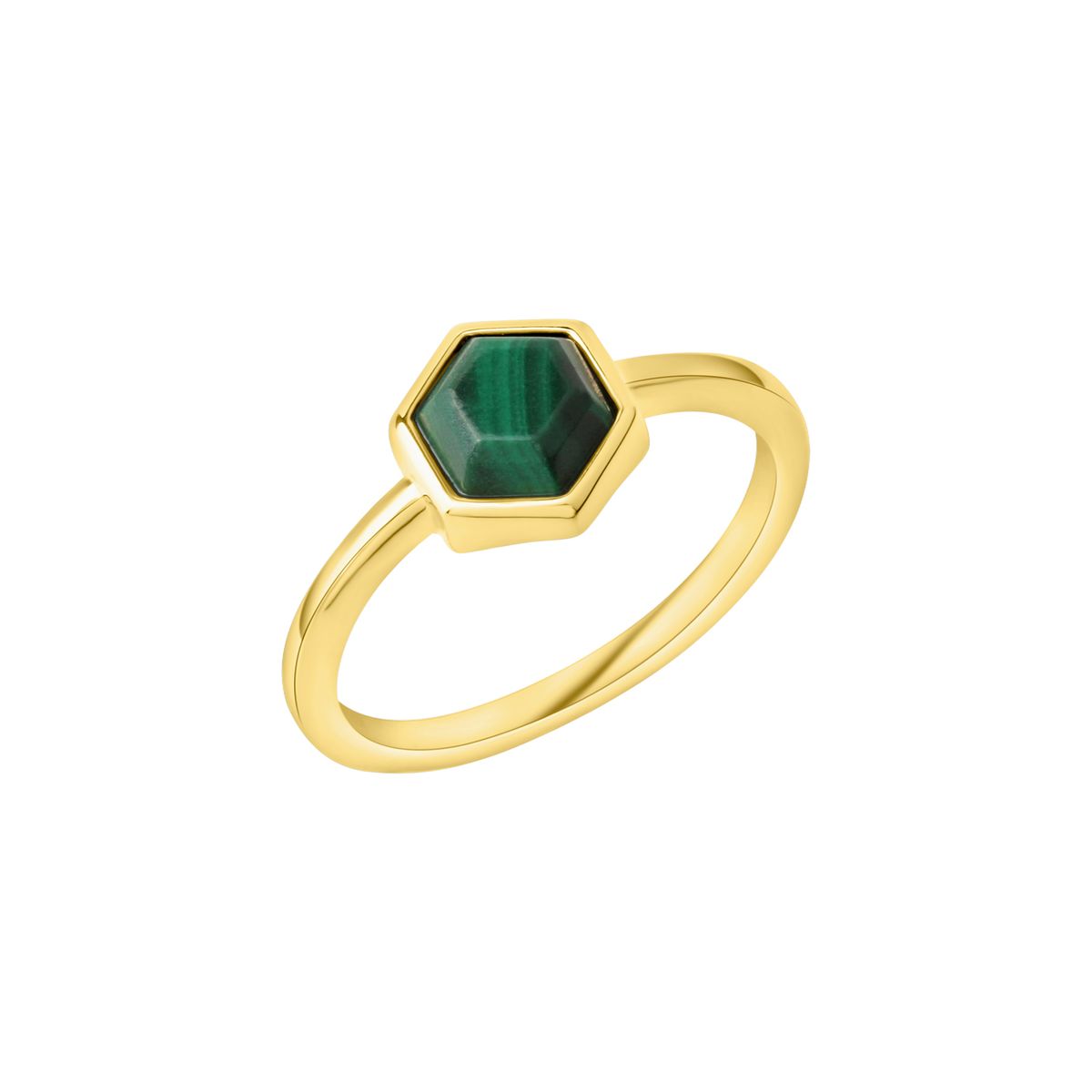 Malachit-Sechseck-Goldring