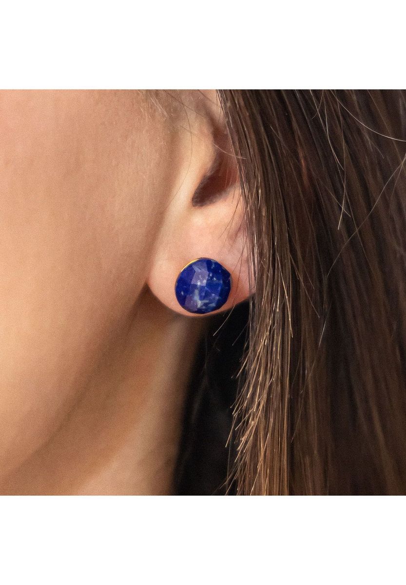 Facettierte Lapislazuli Ohrstecker