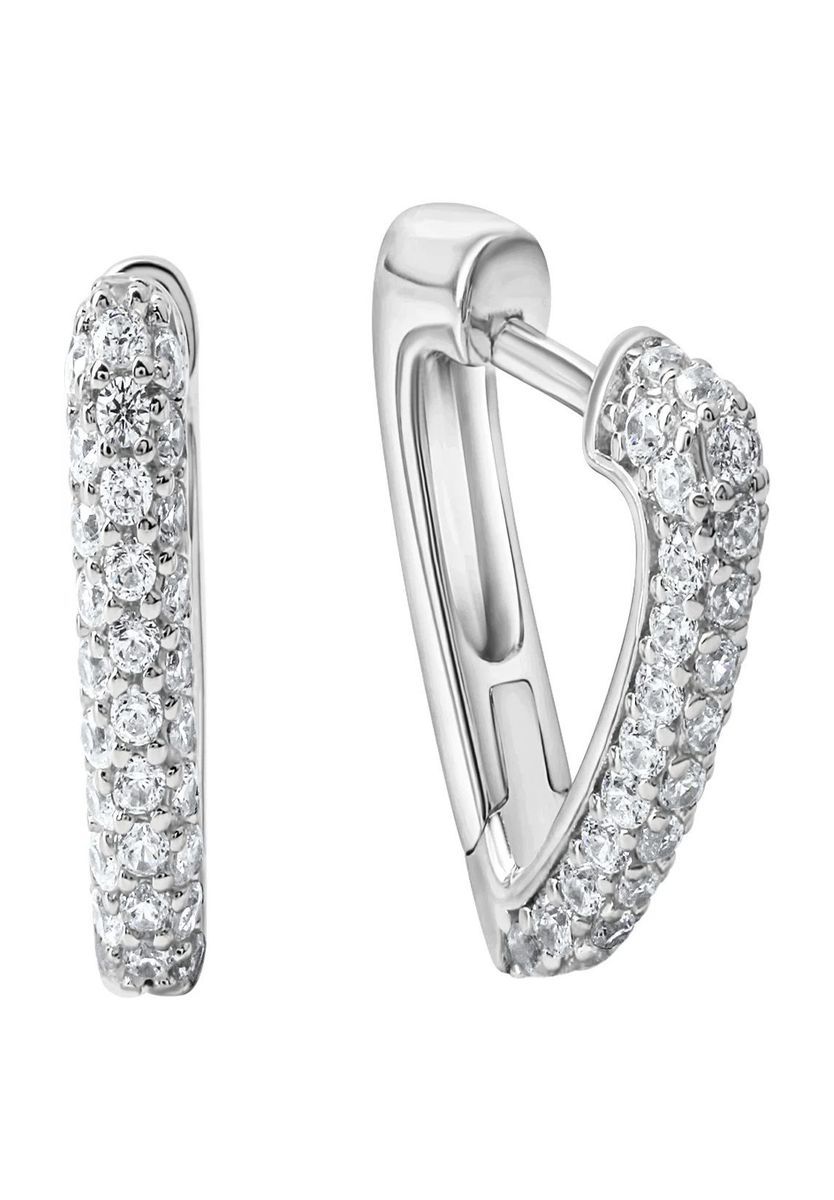 Dreieckige Creolen mit Zirkonia