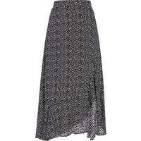 Eleganter Midi-Rock mit Blumendruck und Schlitz