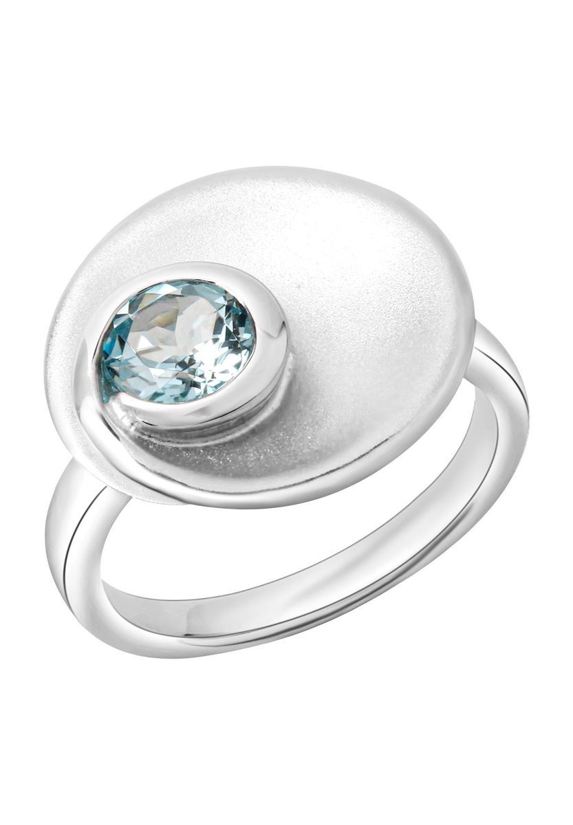 Silberring mit blauem Topasstein
