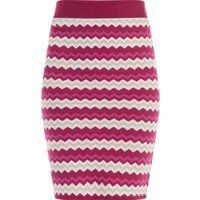 Faina Strick Midirock Damen Rosa Mehrfarbig