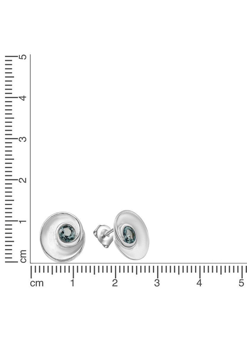 Silberne Ohrstecker mit blauem Topas