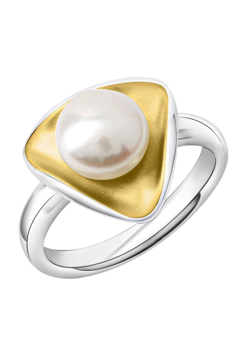 Bicolor Perlenring Dreieck Design