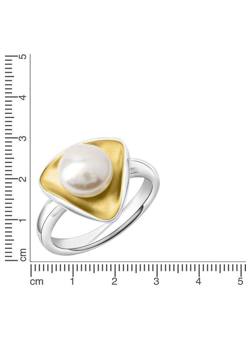 Bicolor Perlenring Dreieck Design