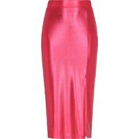 Metallic Pink Midi Bleistiftrock