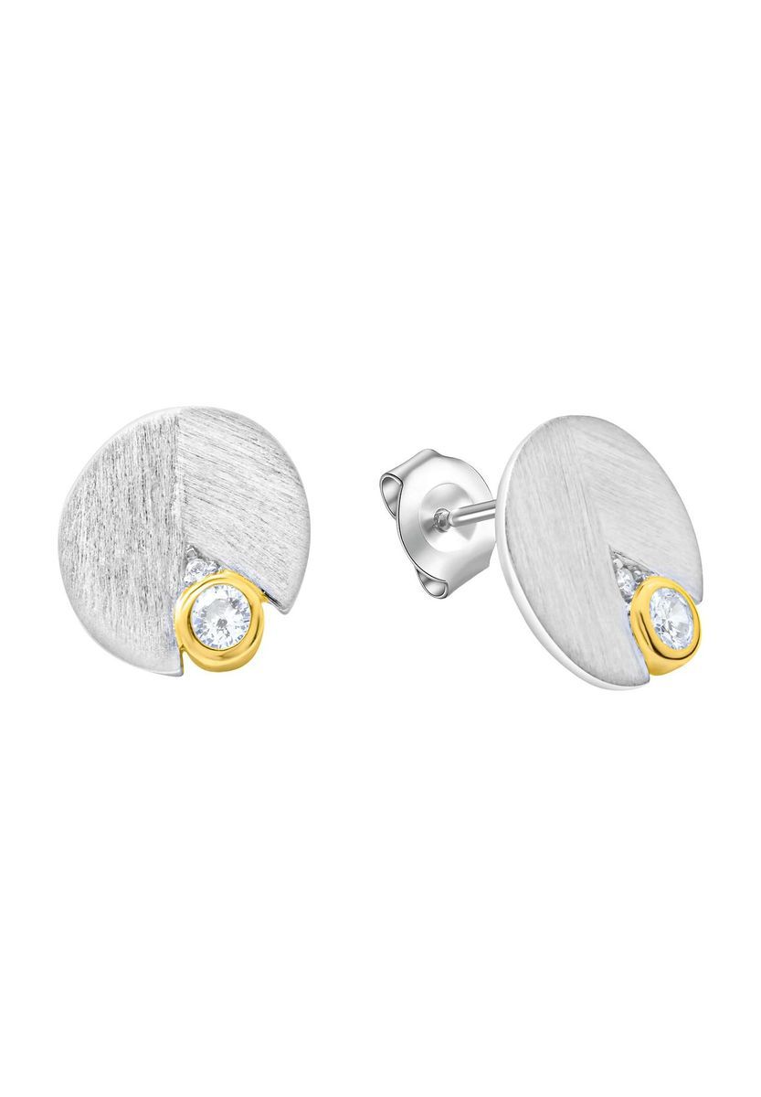 Zweifarbige runde Silberohrstecker