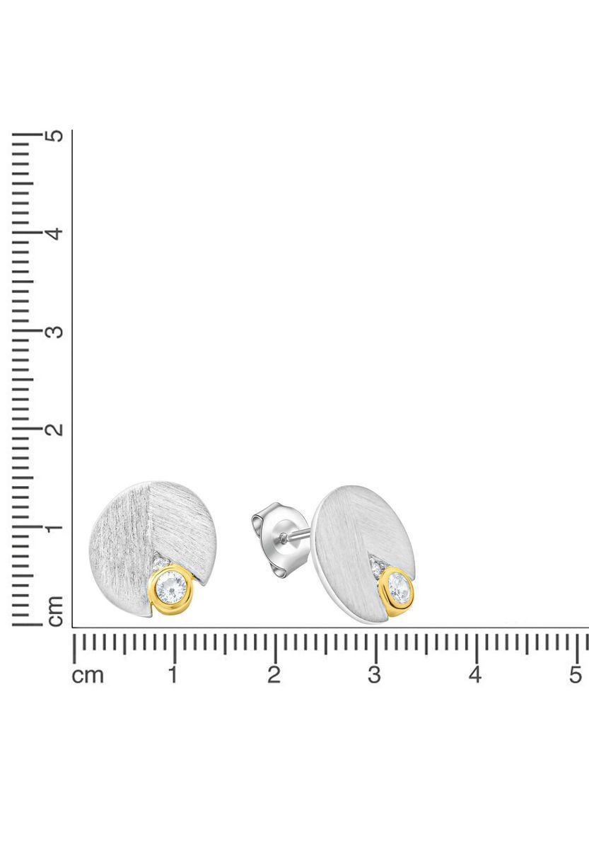 Zweifarbige runde Silberohrstecker