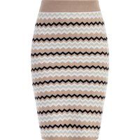 Faina Strick Midirock Damen Beige Mehrfarbig