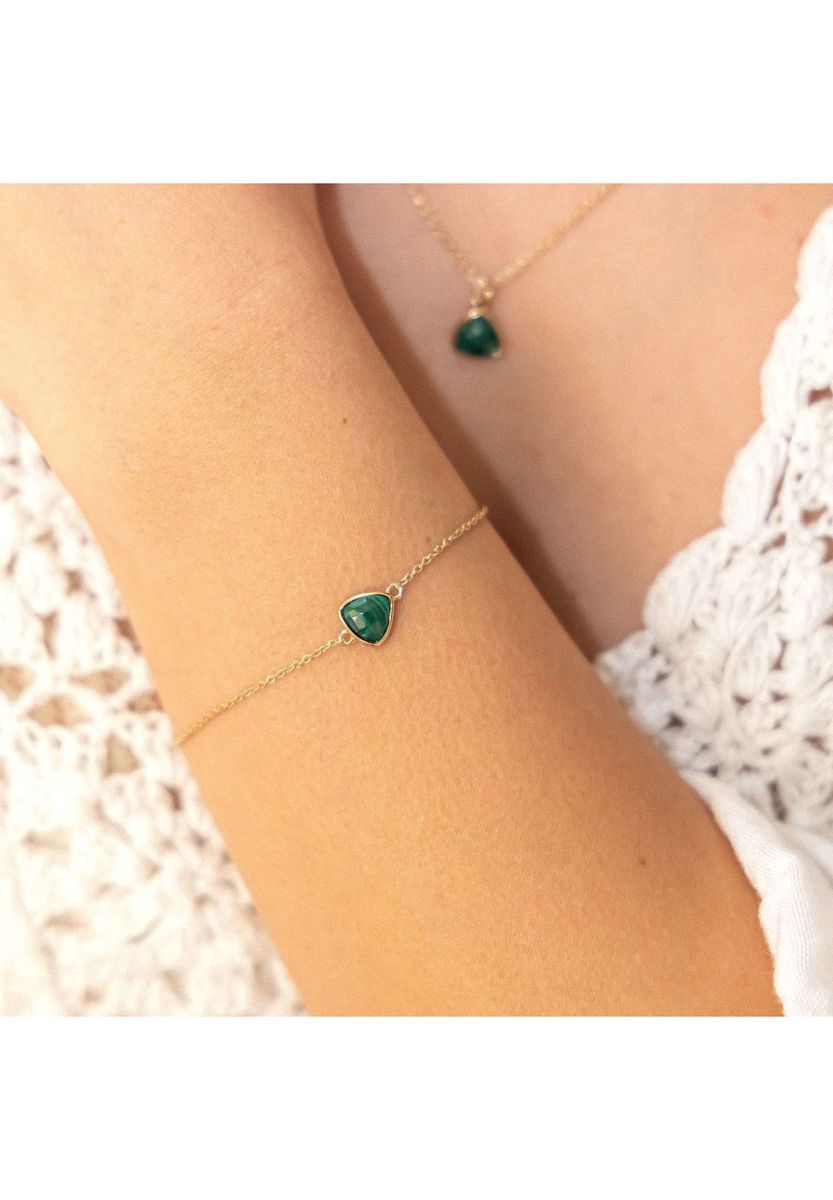 Malachit vergoldetes Silberarmband