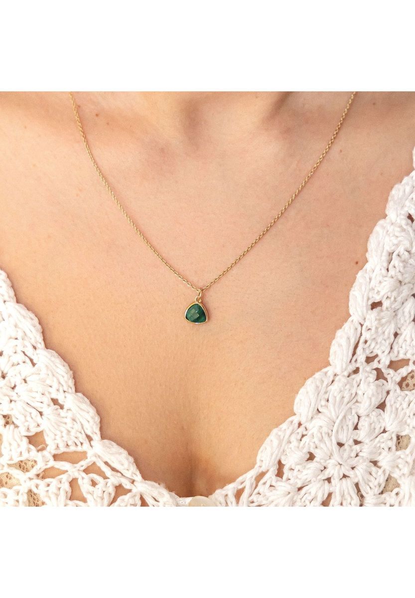 Goldkette mit Malachit-Anhänger