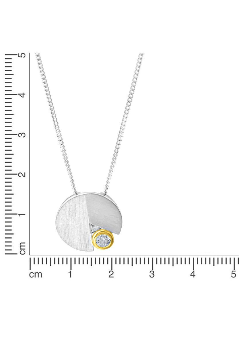Moderne Silberkette mit Zirkonia-Akzent