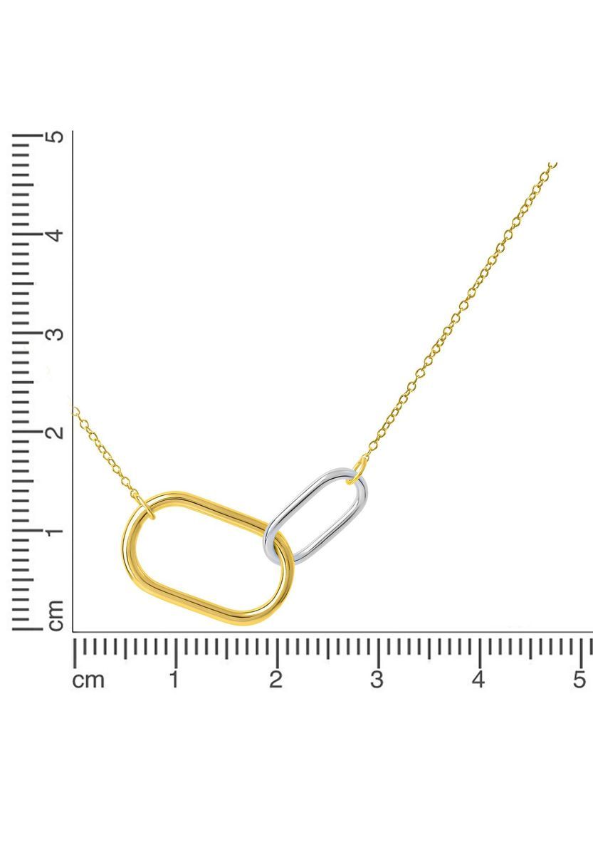 Zweifarbige Halskette mit ineinandergreifenden Gliedern
