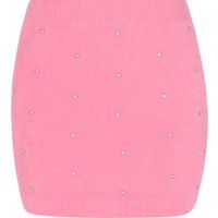 Midi-Strickrock mit Strassverzierung