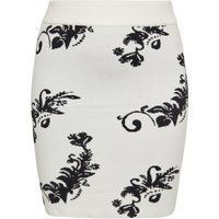 Minirock aus floralem Jacquard-Strick