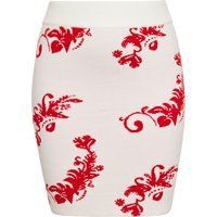 Floral Jacquard Strick Minirock