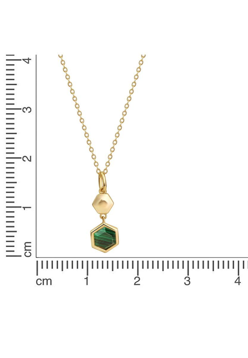 Malachit Hexagon Anhänger Halskette