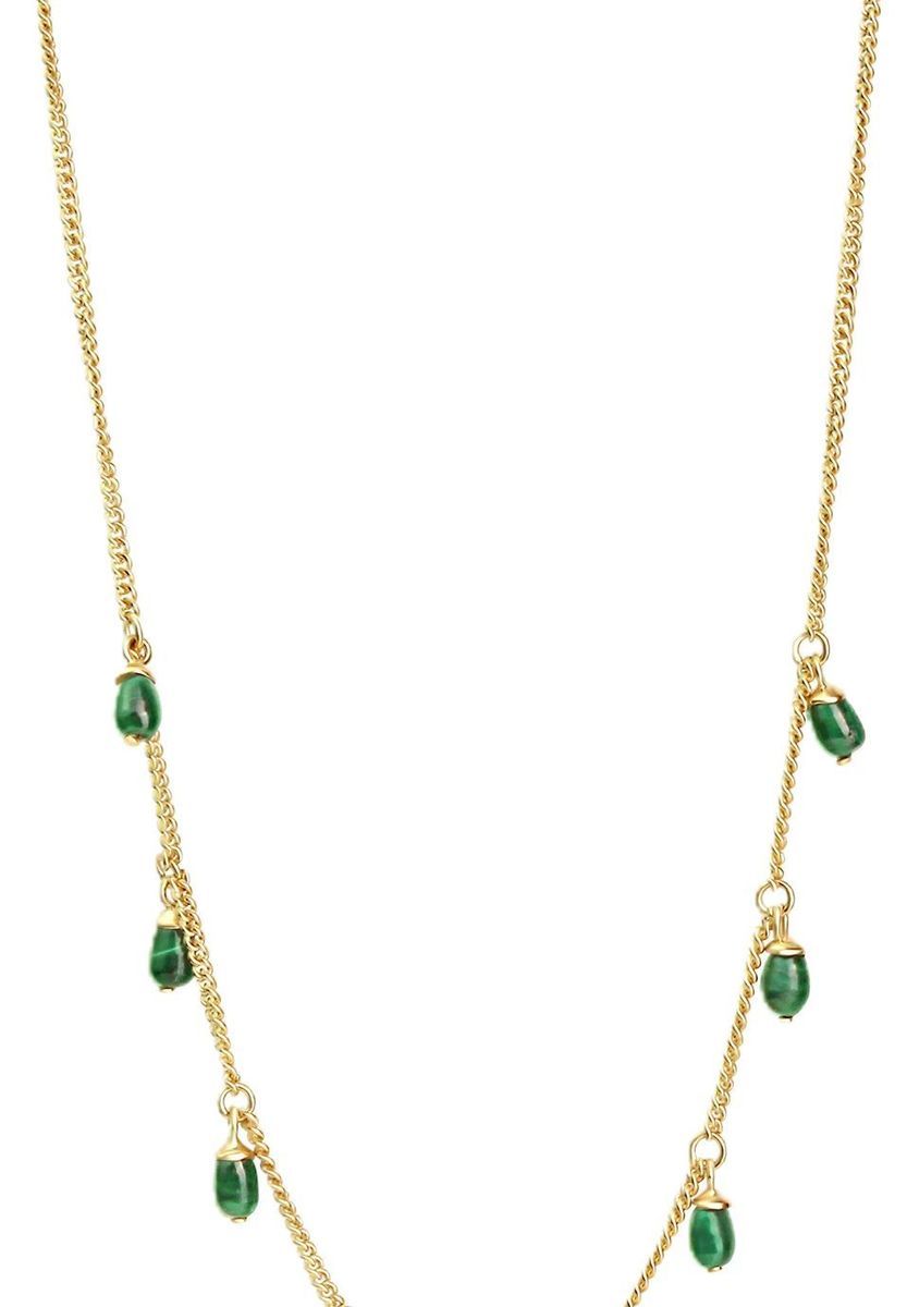 Goldkette mit Edelsteintropfen-Anhängern