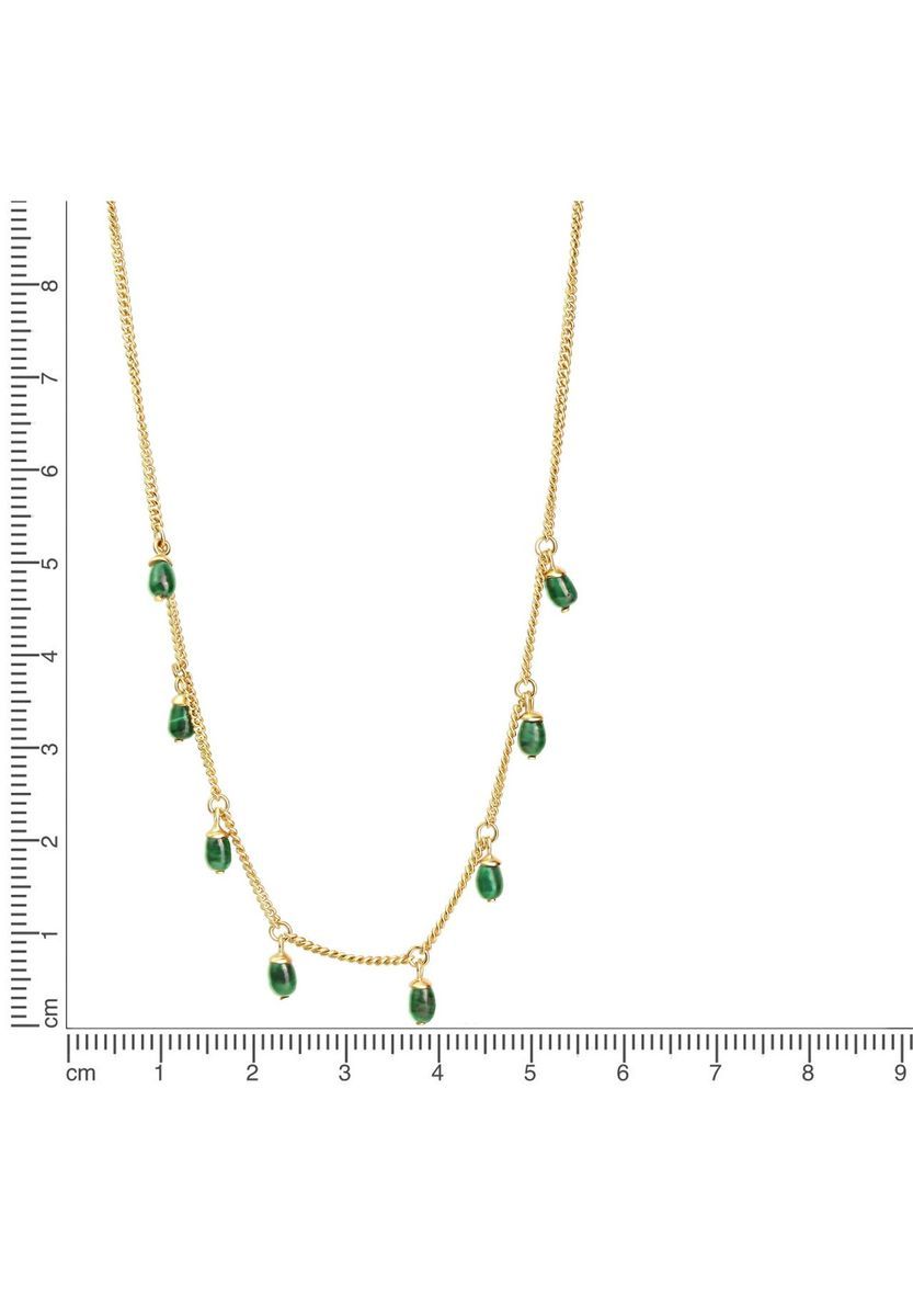 Goldkette mit Edelsteintropfen-Anhängern