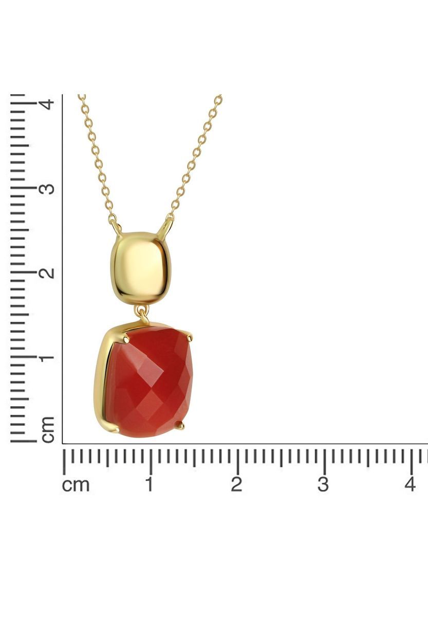 Chalcedon Anhänger Halskette mit Goldkette