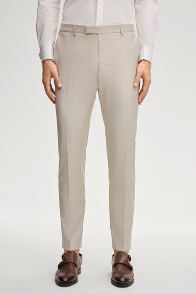 Hochzeit Blayr Anzughose in Hellbeige Woll-Viskose-Mischung