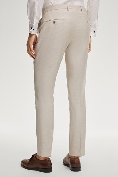 Hochzeit Blayr Anzughose in Hellbeige Woll-Viskose-Mischung
