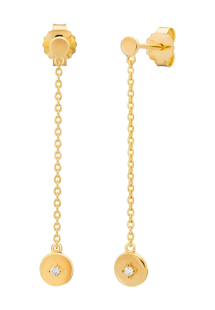 Hängeohrringe mit Zirkonia-Scheibenanhänger