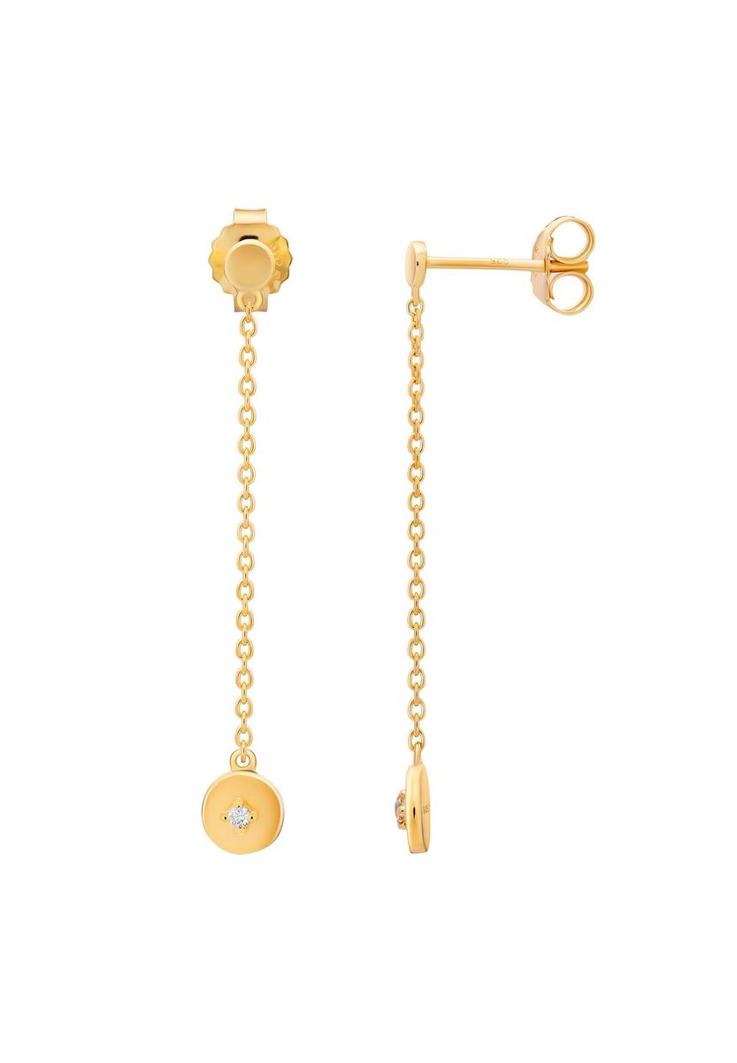 Hängeohrringe mit Zirkonia-Scheibenanhänger