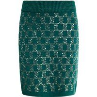 Smaragdgrüner Mini-Strickrock