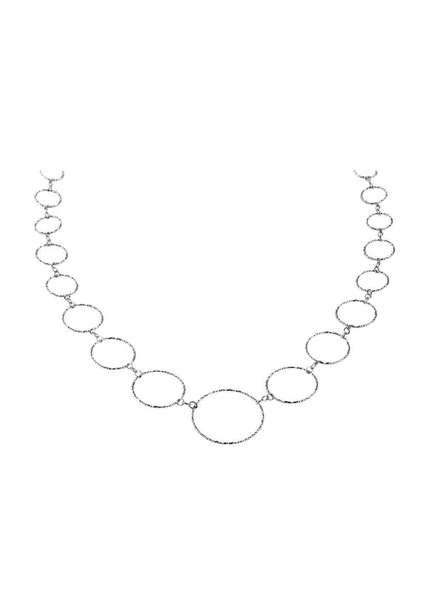 Silberfarbene Gliederkette mit Kreismuster