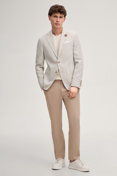 Jersey-Sakko Hoverest in Beige kariert