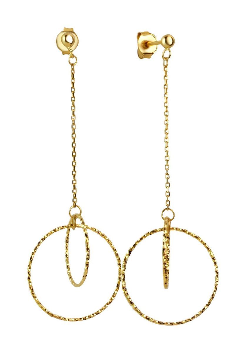Goldene geometrische Kreis-Hängeohrringe