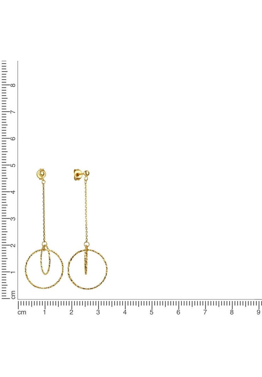 Goldene geometrische Kreis-Hängeohrringe