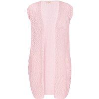 Ärmelloser, offener Strick Cardigan